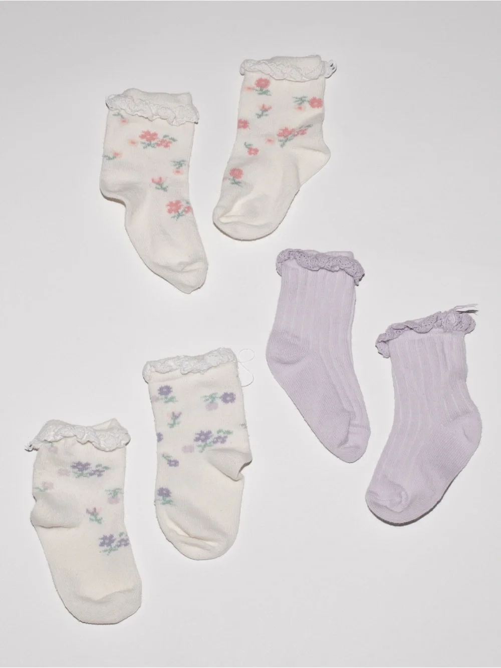 H&M ruffle trim socks | set of 3 pairs